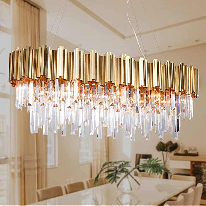 Light Luxury Large Round / oval Multi-Tiered Crystal Chandelier for Living Room / dining Area / staircase