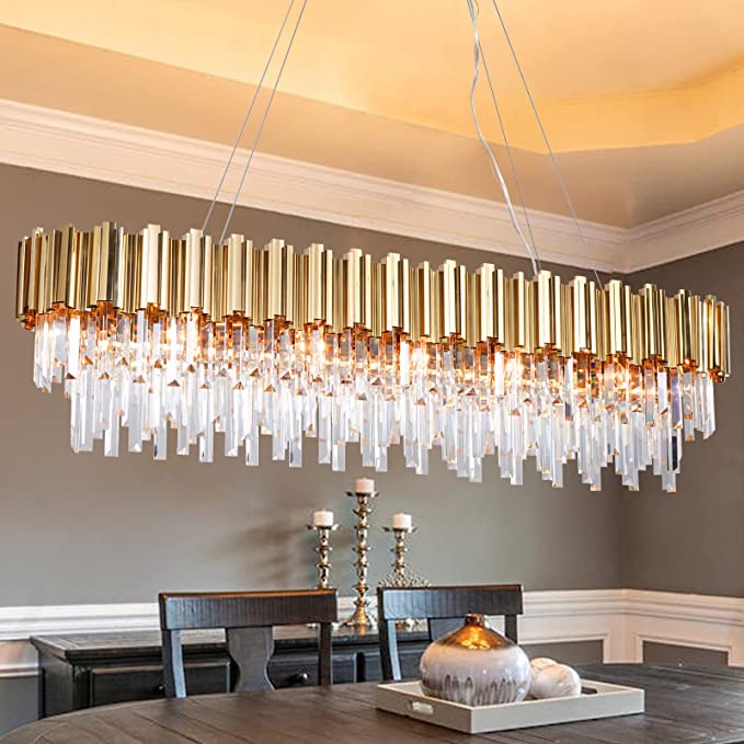 Light Luxury Large Round / oval Multi-Tiered Crystal Chandelier for Living Room / dining Area / staircase