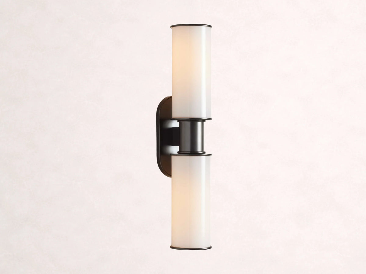 Harlin 2-Light Bronze Wall Sconce in Milk