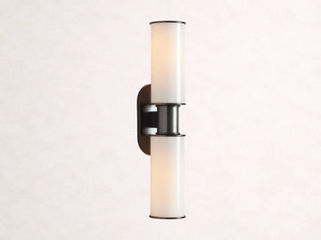 Harlin 2-Light Bronze Wall Sconce in Milk