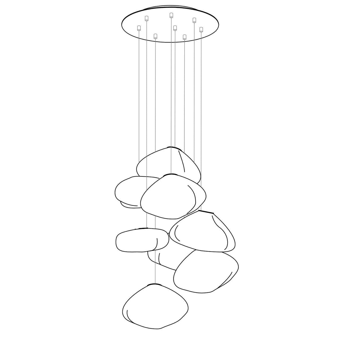 Blown Glass Mesh Pendant Light