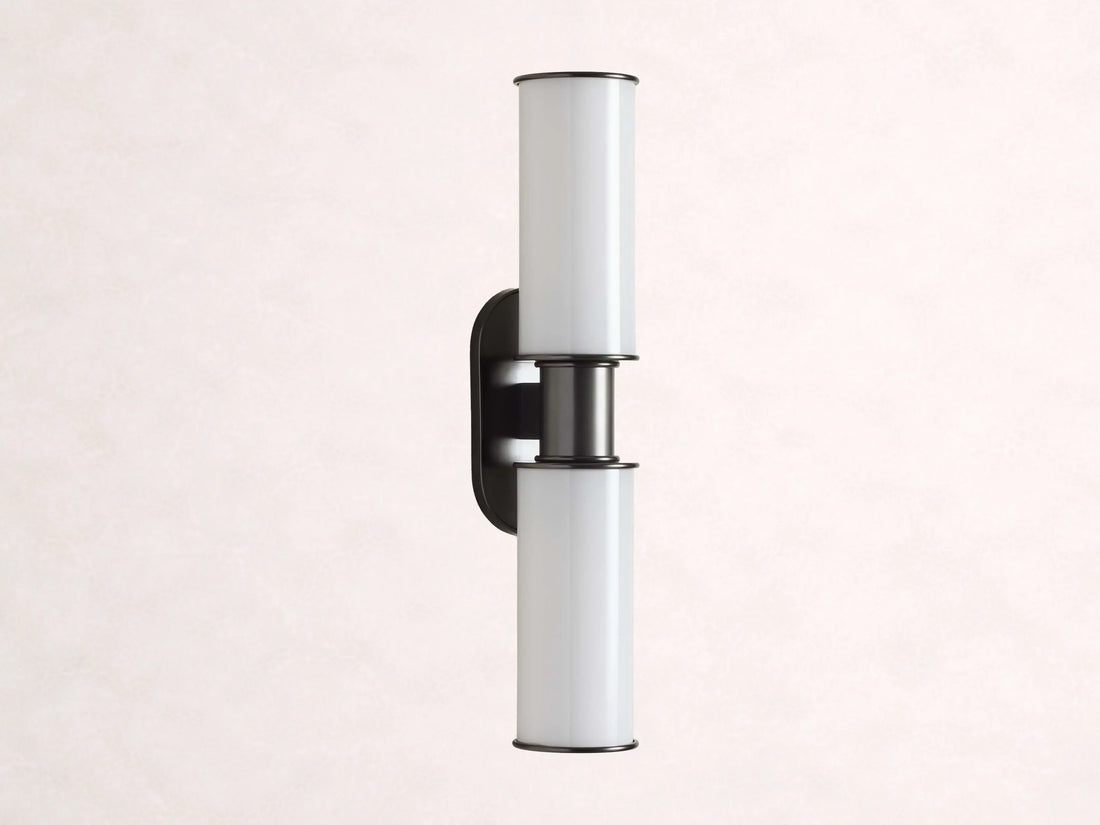 Harlin 2-Light Bronze Wall Sconce in Milk
