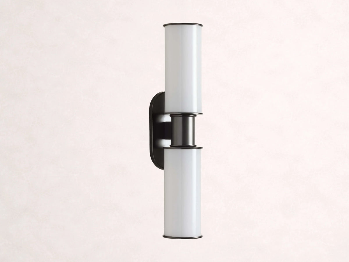 Harlin 2-Light Bronze Wall Sconce in Milk