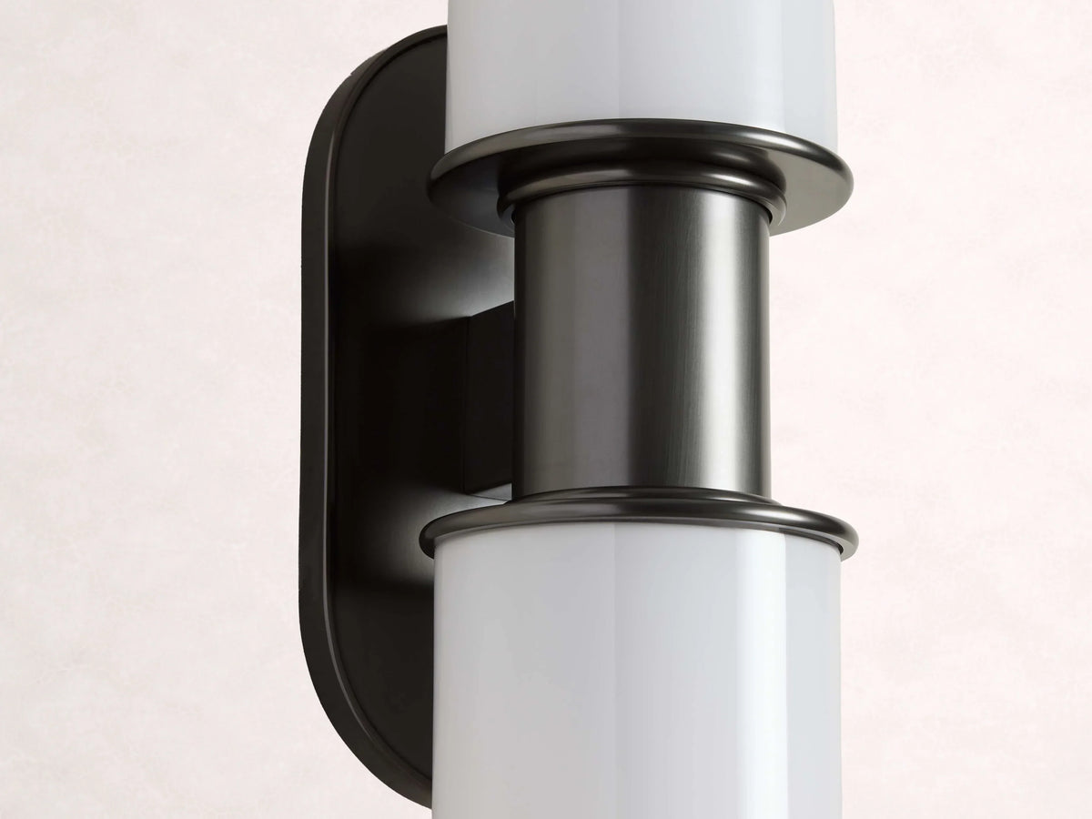 Harlin 2-Light Bronze Wall Sconce in Milk