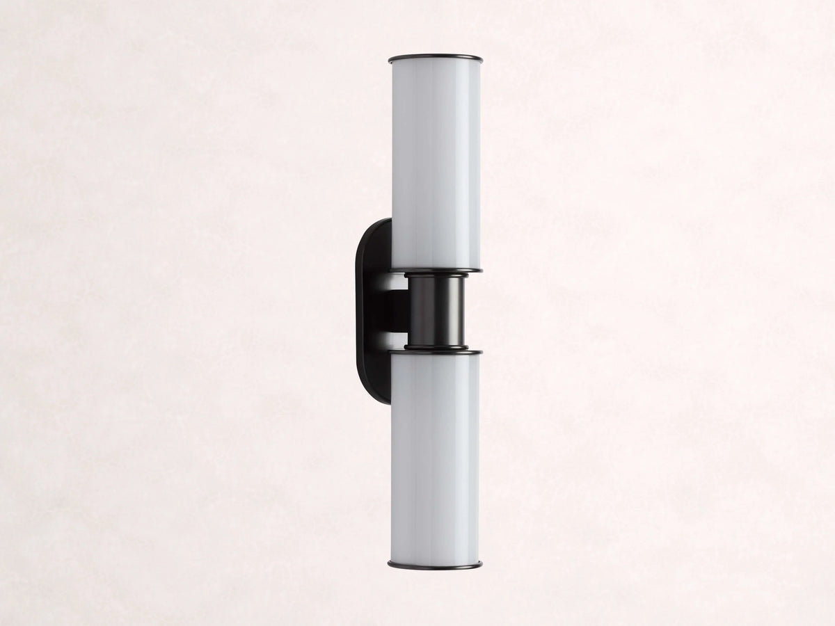Harlin 2-Light Bronze Wall Sconce in Milk