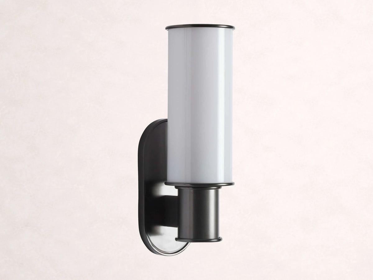 Harlin Bronze Wall Sconce in Milk
