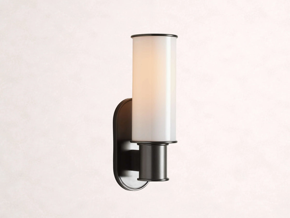 Harlin Bronze Wall Sconce in Milk