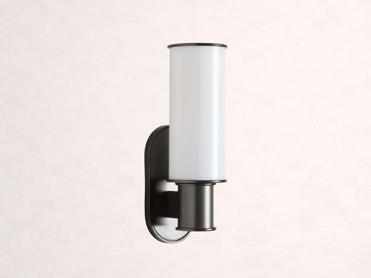 Harlin Bronze Wall Sconce in Milk
