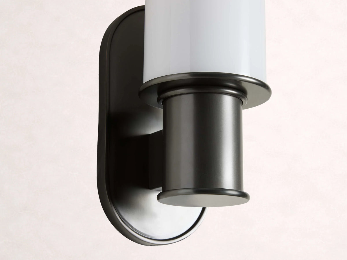 Harlin Bronze Wall Sconce in Milk
