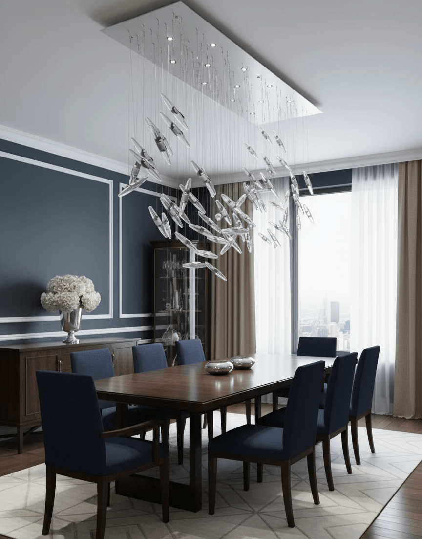 Moonlight Whispers Crystal Spiral Chandelier