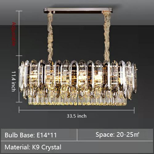 Luxury Smoke Gray K9 Crystal Chandeliers for Dining Room / living Room