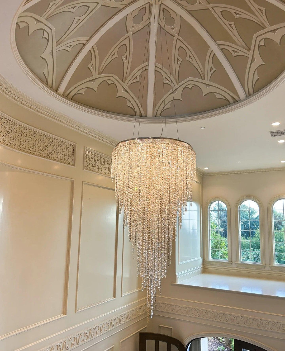 Modern Light Luxury Crystal Tassel Chandelier for Staircase / living Room