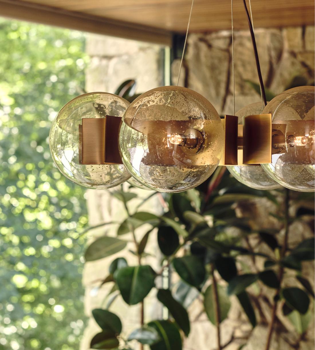 Antique Brass Globe Chandelier - Erhaus product image 2