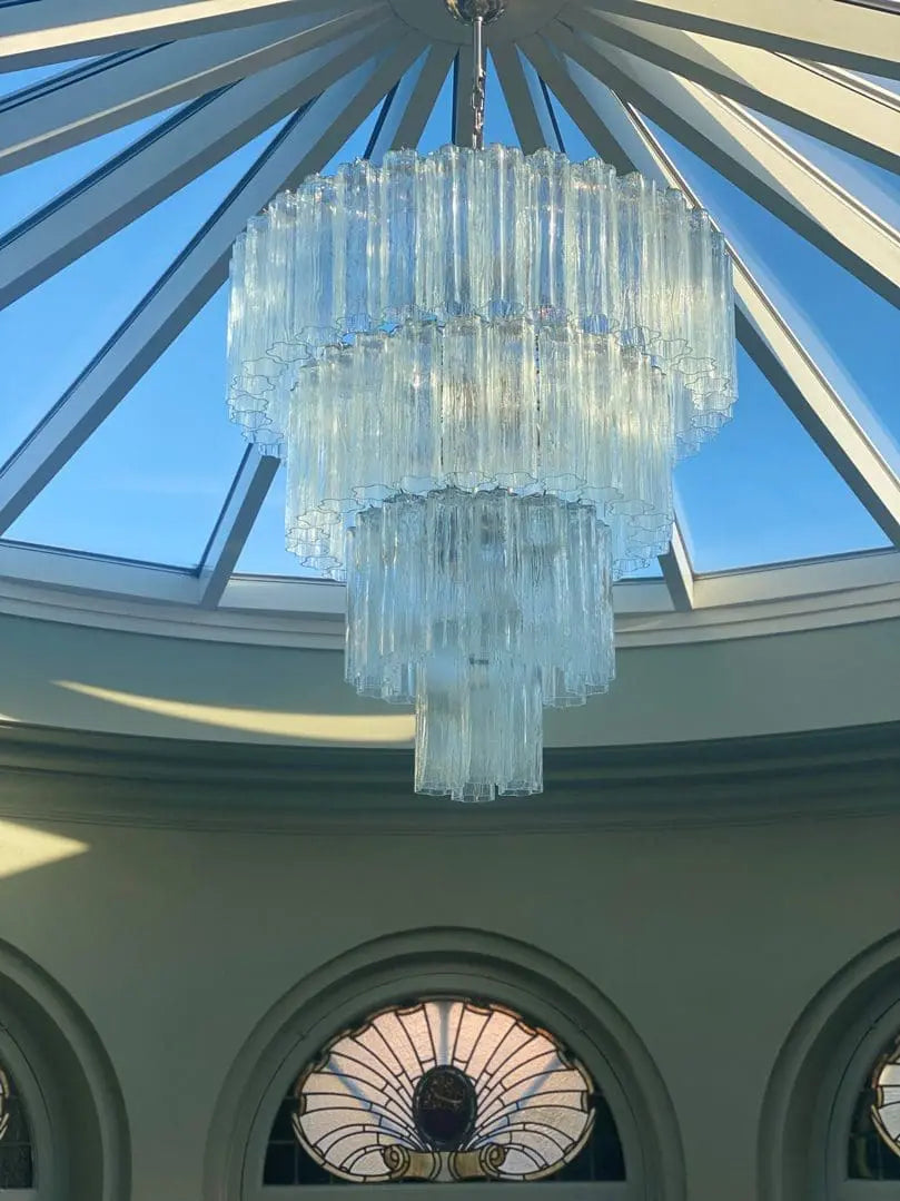 Murano Glass Chandelier – 78 Tubes – Transparent