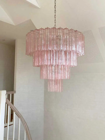 Murano Glass Chandelier – 78 Tubes – Pink