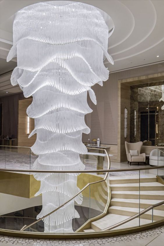 Luxury Palm Tree Glass Rods Chandelier for Hotel / restaurant / villa / staircase