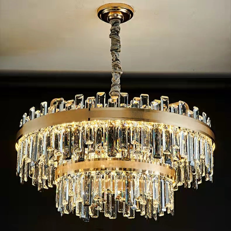 Modern Round / rectangular Crystal Chandelier Collection for Living Room / hallway / dining / bedroom