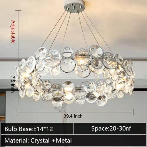 Designer Crystal Chandelier for Living Room Bedroom Ceiling Light