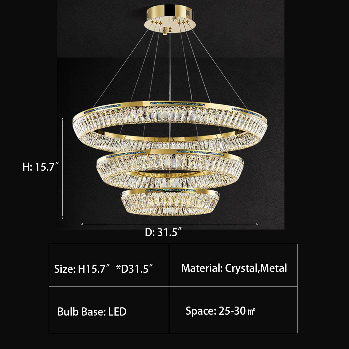 Light Luxury Creative Multi-Layer Shell Crystal Art Chandelier for Living / dining Room
