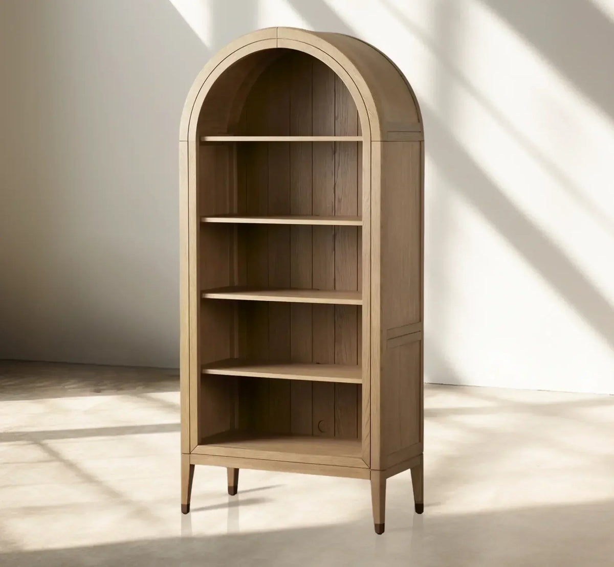 Hattie Open Bookcase in Oak 36-Inchw 46-Inchw