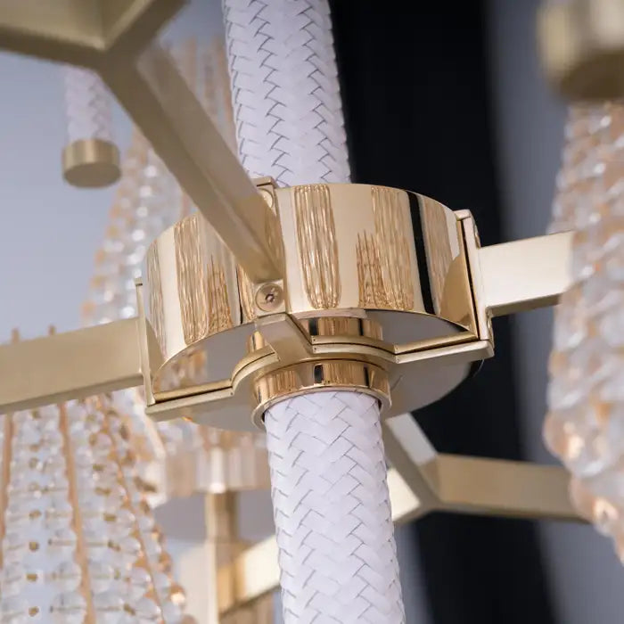 Modern 3-Tiered Crystal Shade Chandelier for Living Room / low-Ceiling