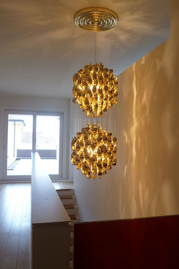 Modern Spiral Wave Chandelier in Silver and Gold Finish with Acrylic Design