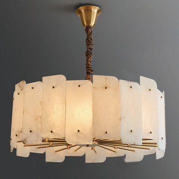 Alabaster Lorry Round Chandelier 20-Inch31"