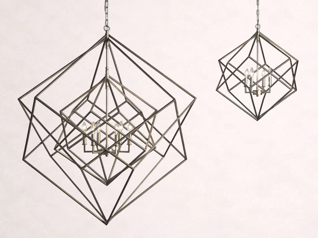 Geode 30-InchChandelier in Silver