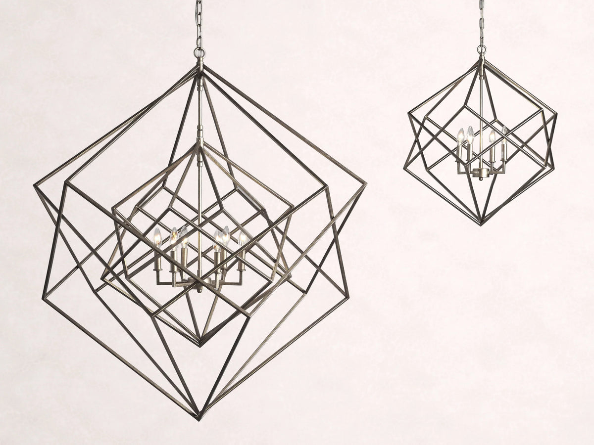 Geode 30-InchChandelier in Silver