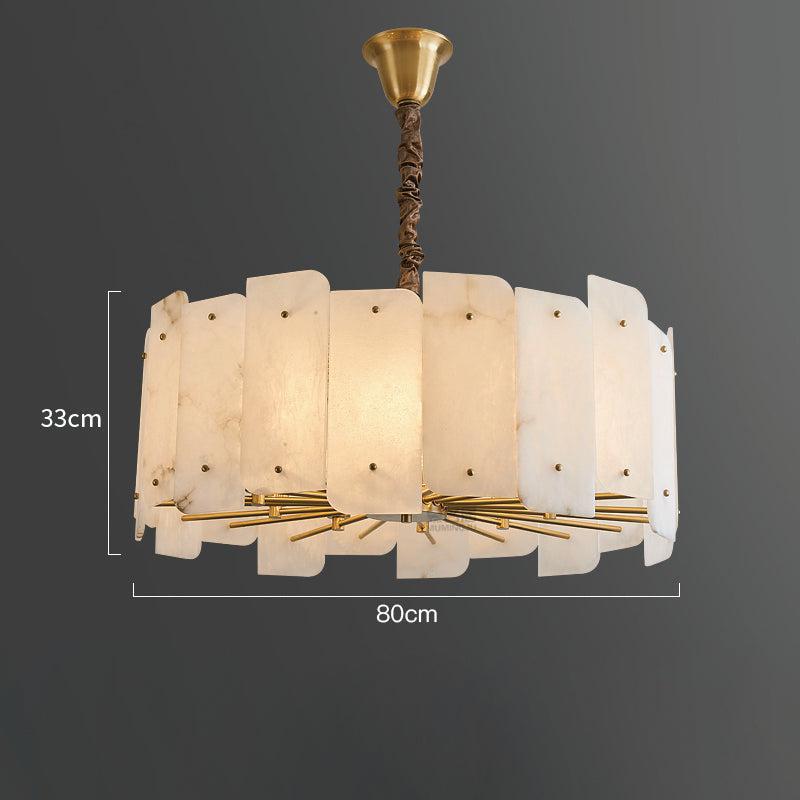 Alabaster Lorry Round Chandelier 20-Inch31"