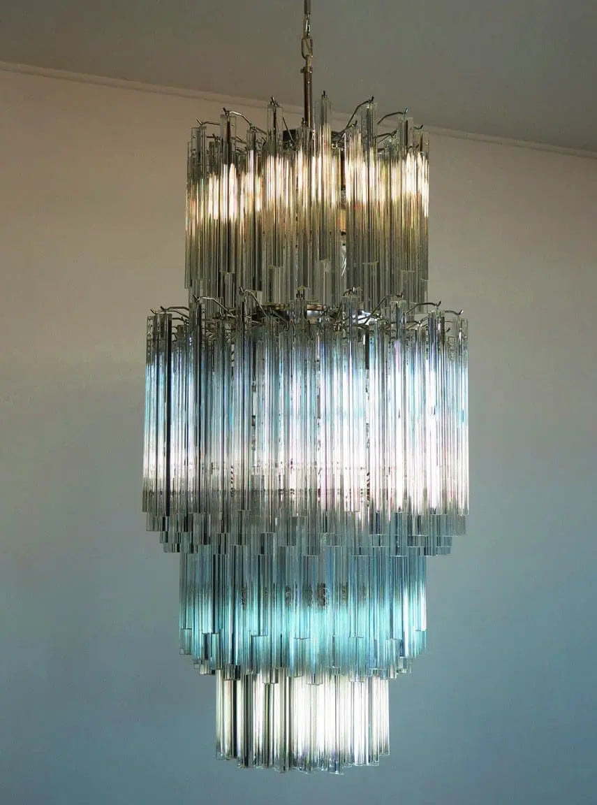 Murano Glass Chandelier – 242 Prisms – Transparent