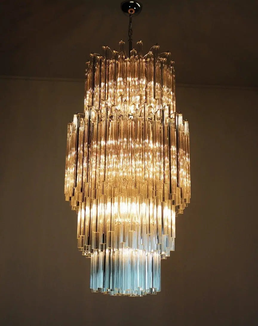 Murano Glass Chandelier – 242 Prisms – Transparent