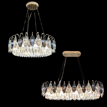 Luxurious K9 Crystal Chandelier Modern Ceiling Light Fixtures Set for Living Room / dining Room