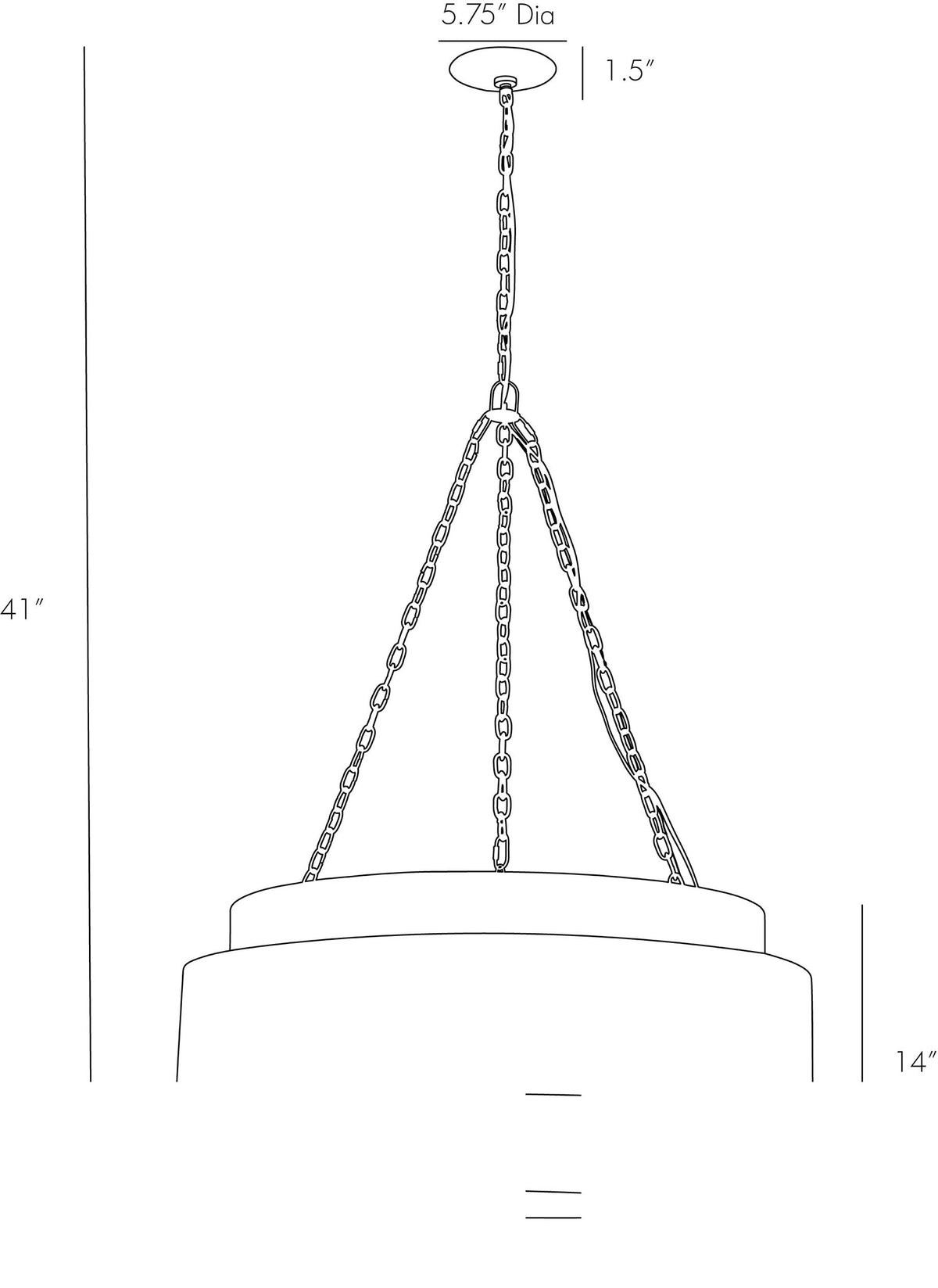Nolan Large Pendant 84015 technical dimension drawing