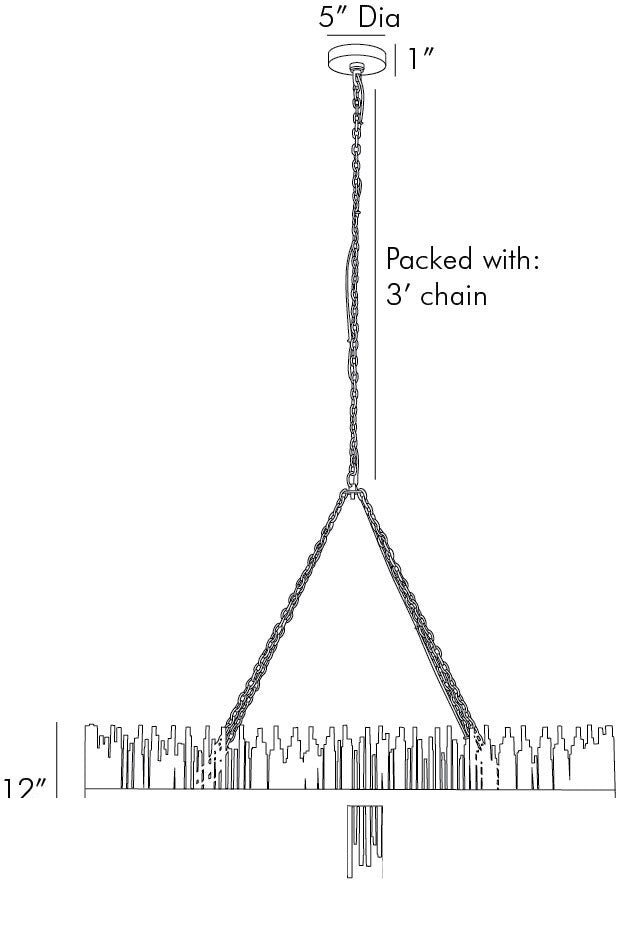 Prescott Linear Chandelier 84038 technical dimension drawing
