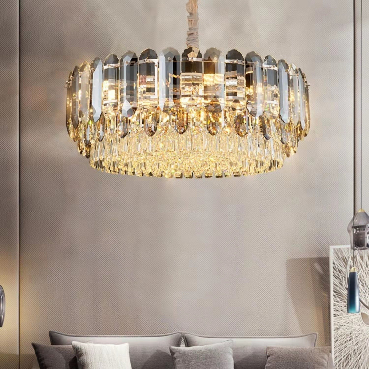 Luxury Smoke Gray K9 Crystal Chandeliers for Dining Room / living Room