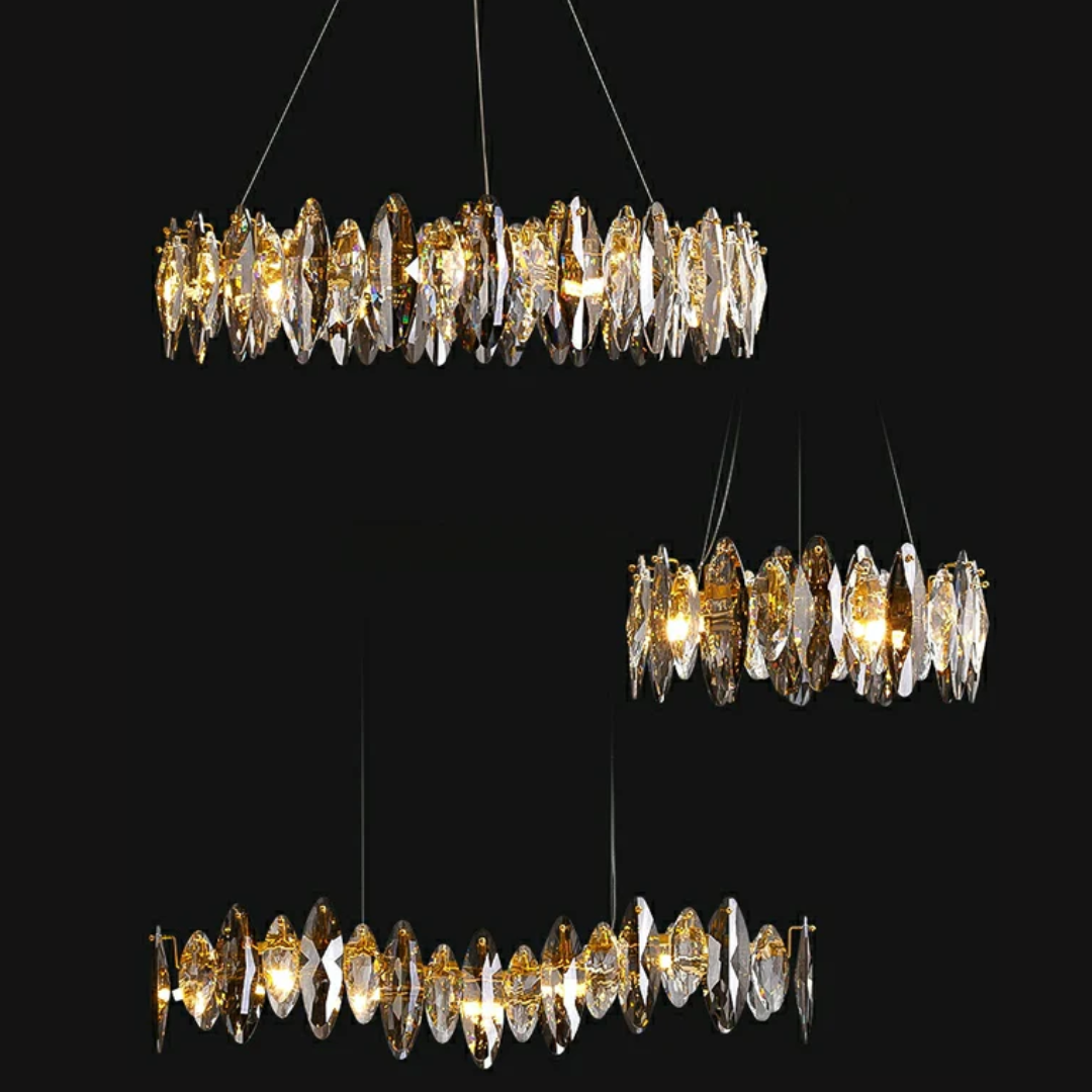 Designer Leaf Crystal Chandelier for Living Room Modern Ceiling Lamp for Dining Decoration Light