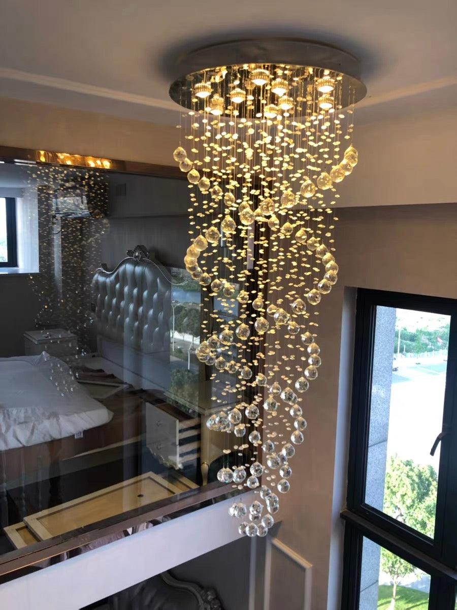 New Trend Spiral Crystal Chandelier for Staircase