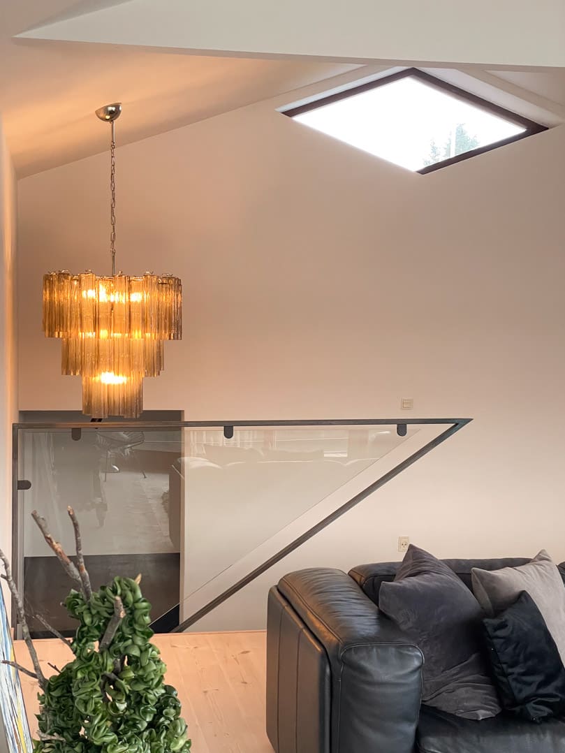 Murano Glass Chandelier – 48 Tubes – Smoked