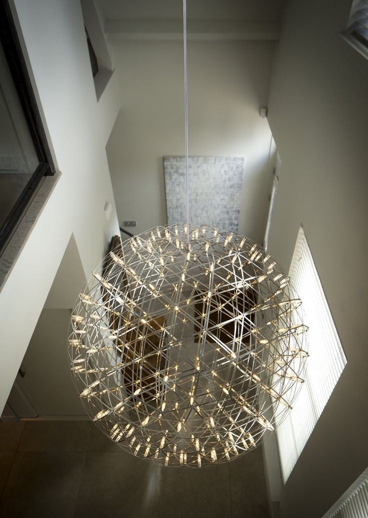 Round Starry Sky Chandelier Light Fire Ball Ceiling Lighting for Living Room / cottage / high-Ceiling