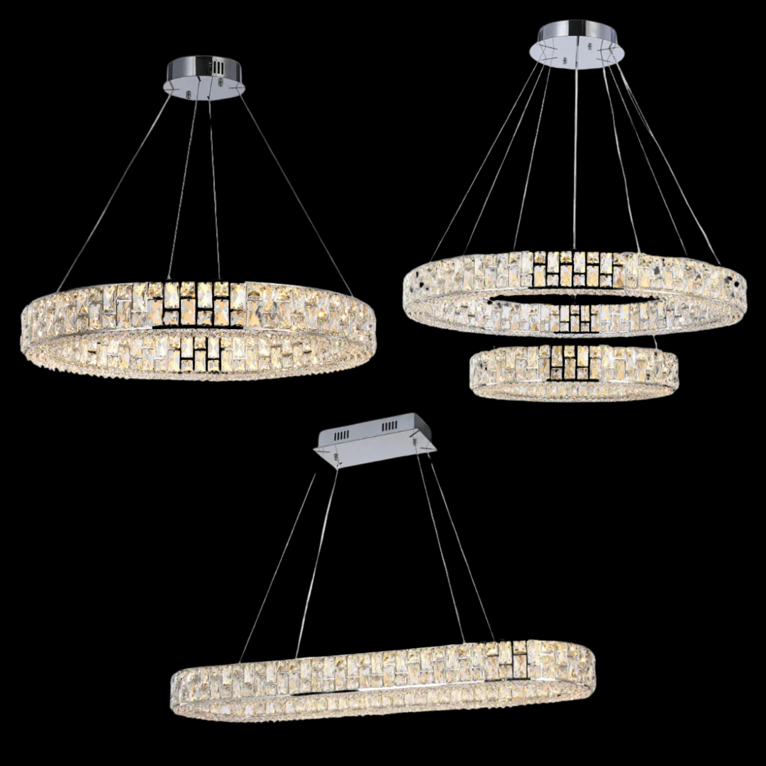 Light Luxury Round / oval Spliced Crystal Chandelier for Living / dining Room / kitchen Island