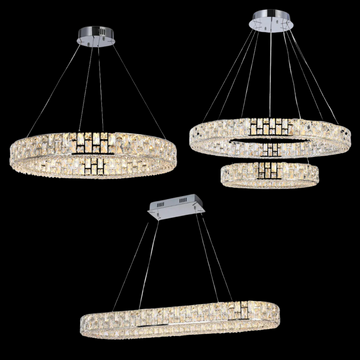 Light Luxury Round / oval Spliced Crystal Chandelier for Living / dining Room / kitchen Island