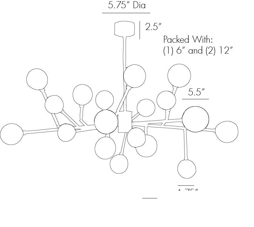 Dallas Medium Chandelier 89032 technical dimension drawing