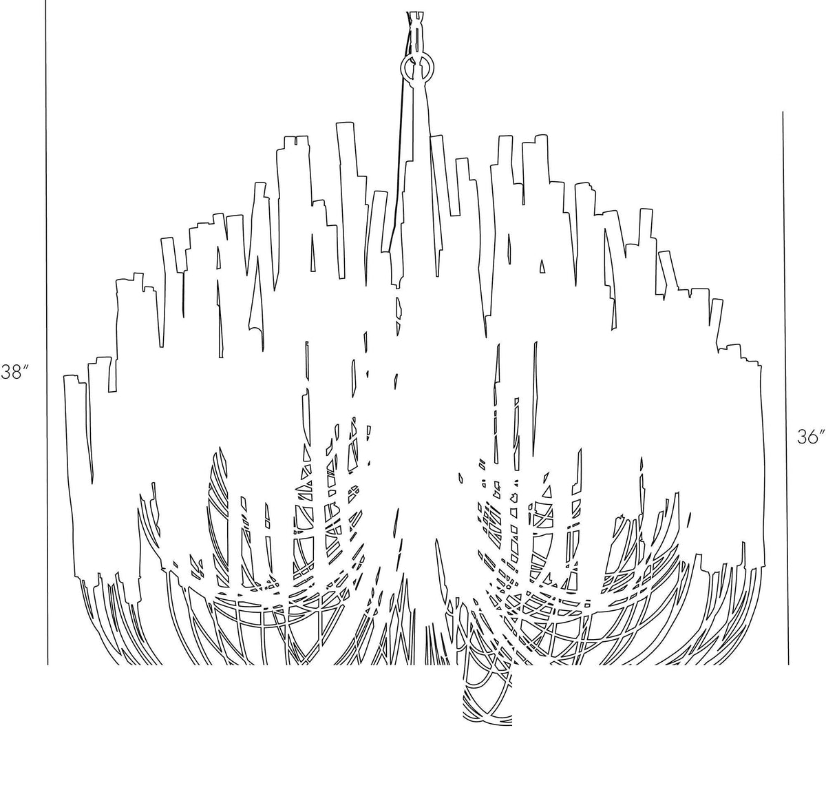 Tilda Large Chandelier 89100 technical dimension drawing