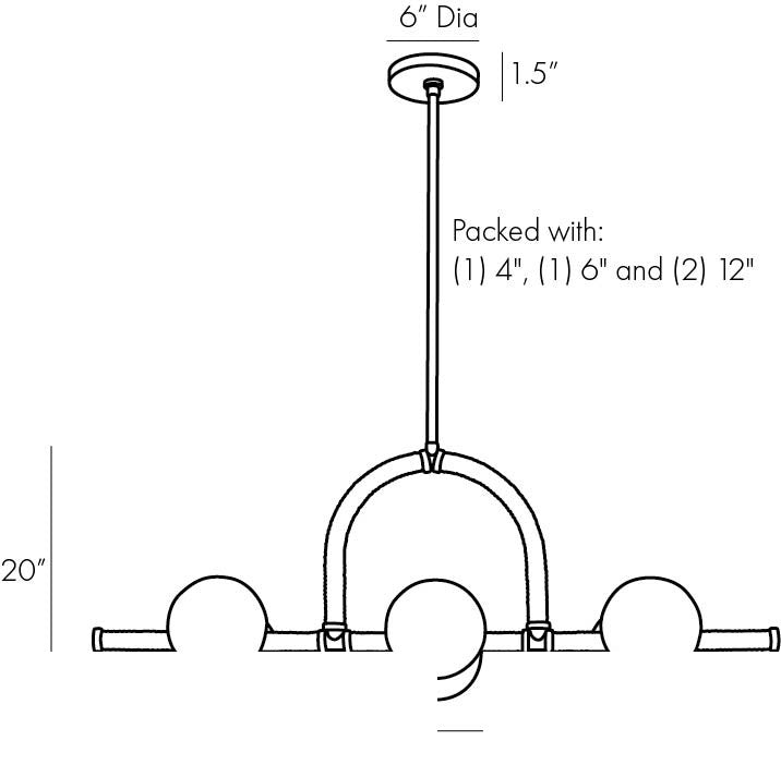 Harrison Linear Chandelier 89467 technical dimension drawing