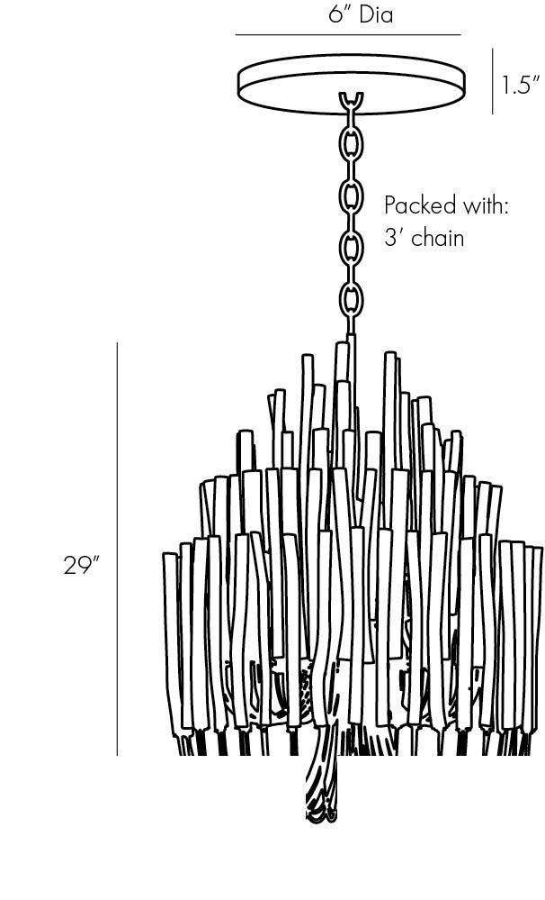 Tilda Small Chandelier 89559 technical dimension drawing