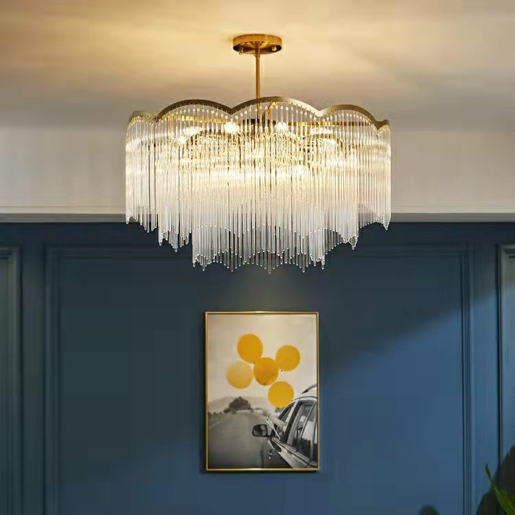 Elegant Lighting Chandelier Linear Crystal Lamp for Living / Dining Room