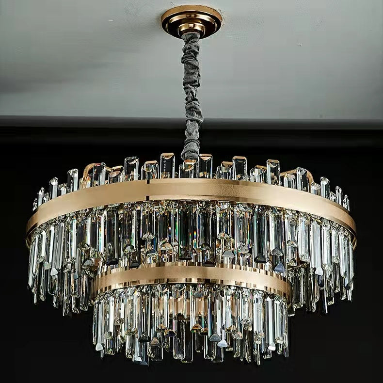 Modern Round / rectangular Crystal Chandelier Collection for Living Room / hallway / dining / bedroom