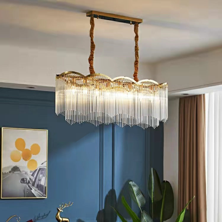 Elegant Lighting Chandelier Linear Crystal Lamp for Living / Dining Room