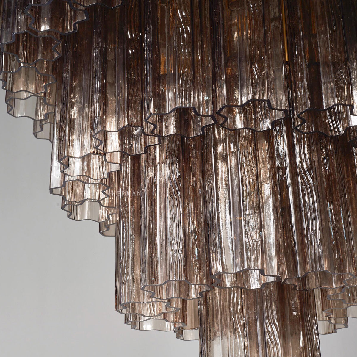 Murano Glass Chandelier – 78 Tubes – Smoked